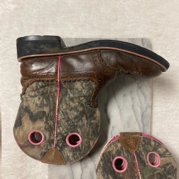 Ariat Fatbaby Cowboy Cowgirl Boots Calf Height Brown Pink Western Size 7.5 - Picture 12 of 12